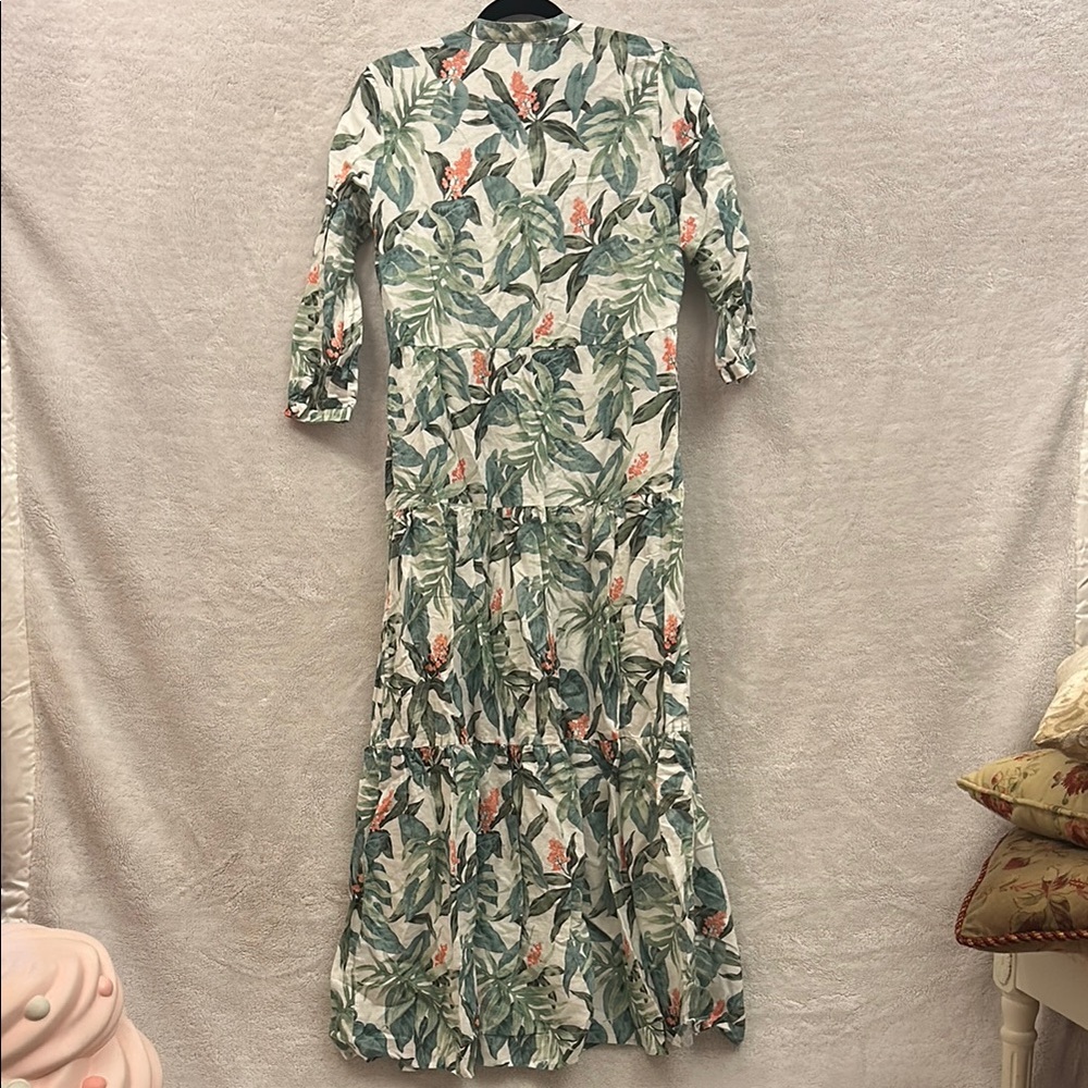 J. McLaughlin Green Resort Gown with Notched Collar - Picture 4 of 7